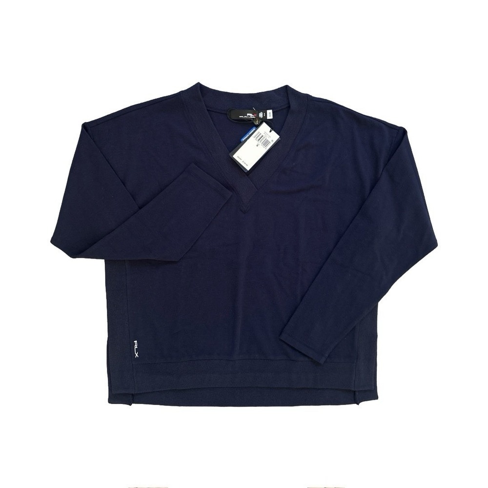 RLX Ralph Lauren Women's Golf V-Neck Pullover Navy S NWT Performance Top Stretch